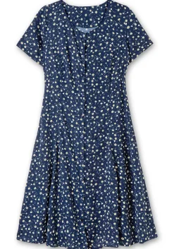 Kleid aus Crêpe, mit Bindeband im Rücken