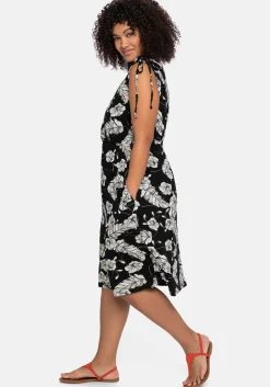 Kleid in Wickeloptik, mit floralem Druck