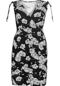 Kleid in Wickeloptik, mit floralem Druck