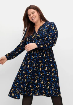 Kleid mit Blumendruck, aus Viskose-Twill