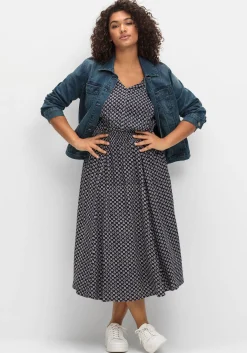 Kleid mit Blumenprint und Smokbund