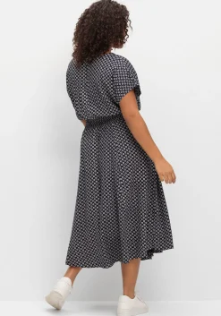 Kleid mit Blumenprint und Smokbund