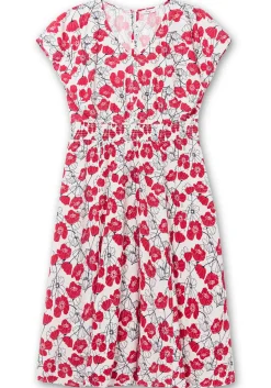 Kleid mit Blumenprint und Smokbund