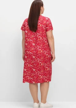 Kleid mit Knopfleiste und Blumendruck