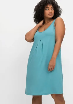 Knielanges Strandkleid mit Kellerfalte vorn