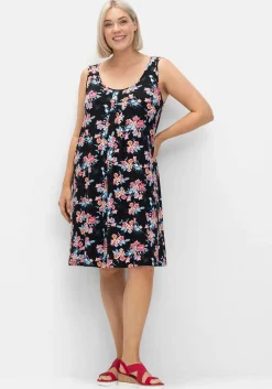 Knielanges Strandkleid mit Kellerfalte vorn