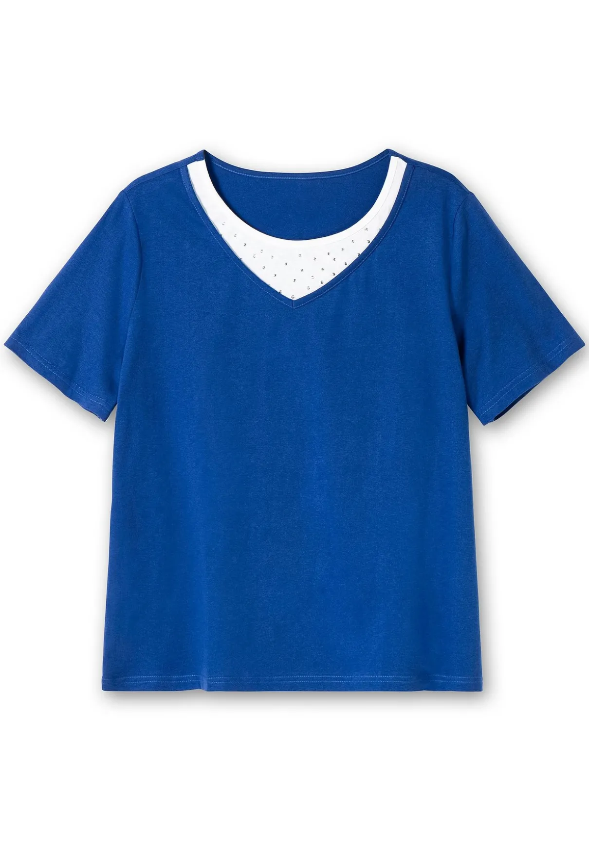 Kurzarmshirt in Layeroptik mit Ziernieten