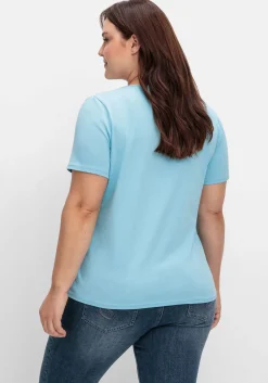 Kurzarmshirt in Layeroptik mit Ziernieten