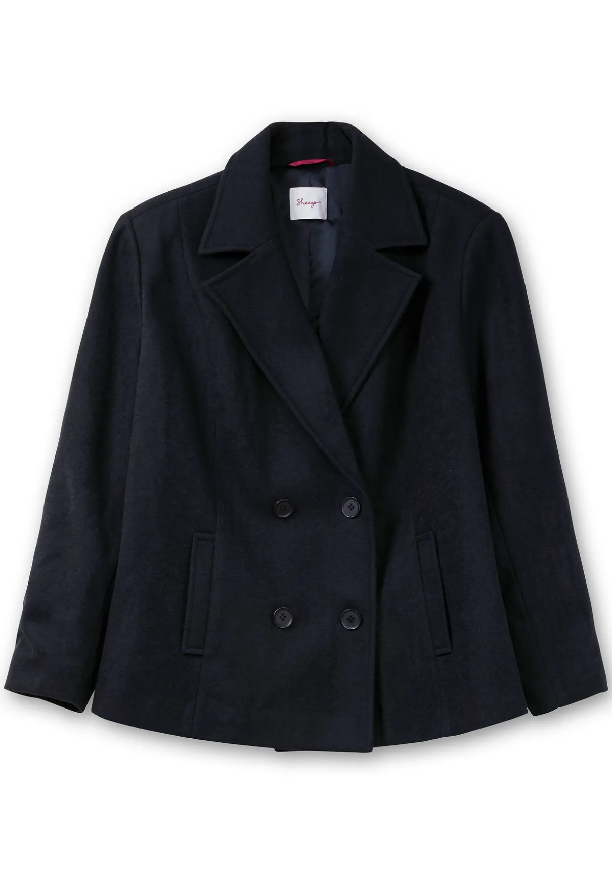 Kurze Cabanjacke mit Reverskragen und Wollanteil