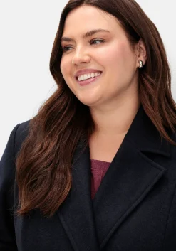 Kurze Cabanjacke mit Reverskragen und Wollanteil