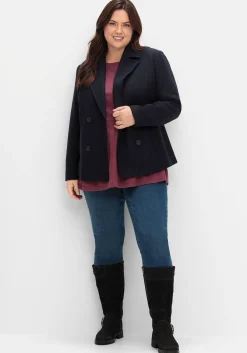 Kurze Cabanjacke mit Reverskragen und Wollanteil