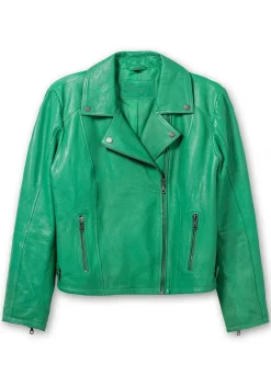 Kurze Lederjacke aus Lammnappa, im Biker-Stil