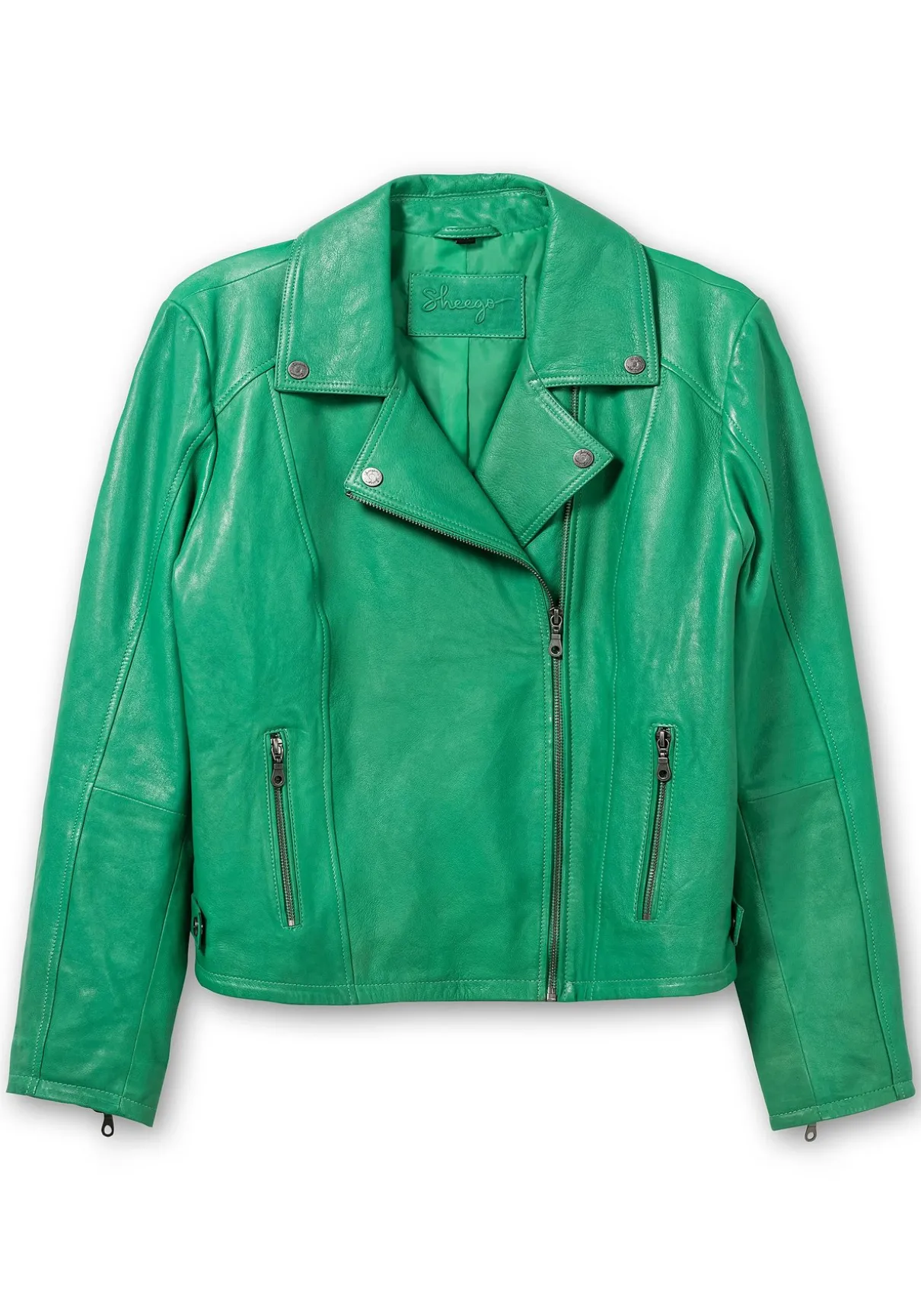 Kurze Lederjacke aus Lammnappa, im Biker-Stil