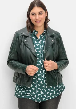Kurze Lederjacke aus Lammnappa, im Biker-Stil