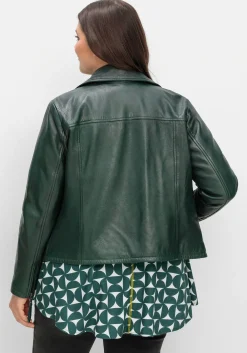 Kurze Lederjacke aus Lammnappa, im Biker-Stil