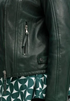 Kurze Lederjacke aus Lammnappa, im Biker-Stil