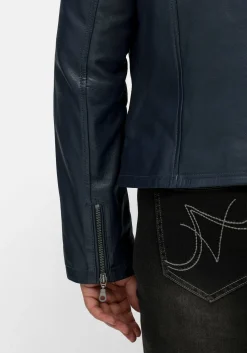 Kurze Lederjacke aus Lammnappa, im Biker-Stil