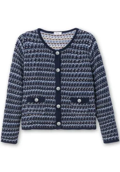 Kurze Strickjacke im Strukturstrick, mit Effektgarn