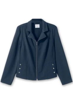 Kurzer Sweatblazer mit Reverskragen und Zierknöpfen