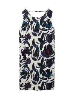 Kurzes ärmelloses Kleid mit Blumenprint