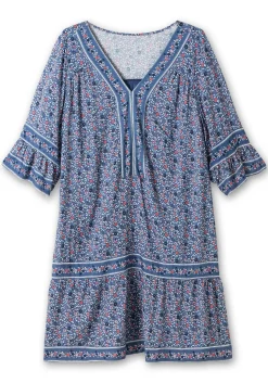 Kurzes Tunikakleid mit Zierband-Details