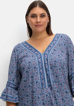 Kurzes Tunikakleid mit Zierband-Details