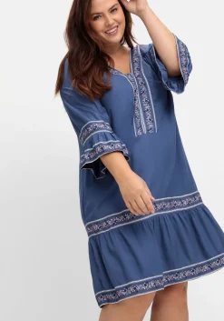 Kurzes Tunikakleid mit Zierband-Details