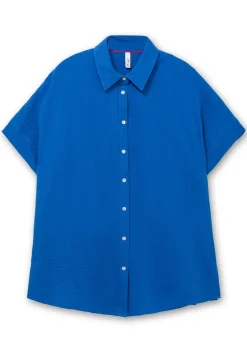 Kurzärmlige Hemdbluse aus Musselin