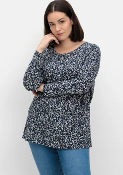 Langarmshirt aus Jersey mit Minimalprint