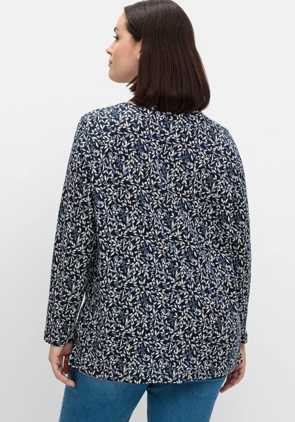 Langarmshirt aus Jersey mit Minimalprint