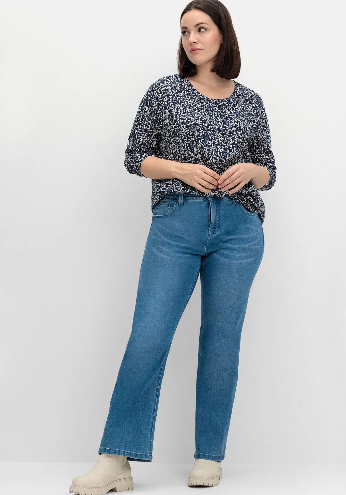 Langarmshirt aus Jersey mit Minimalprint