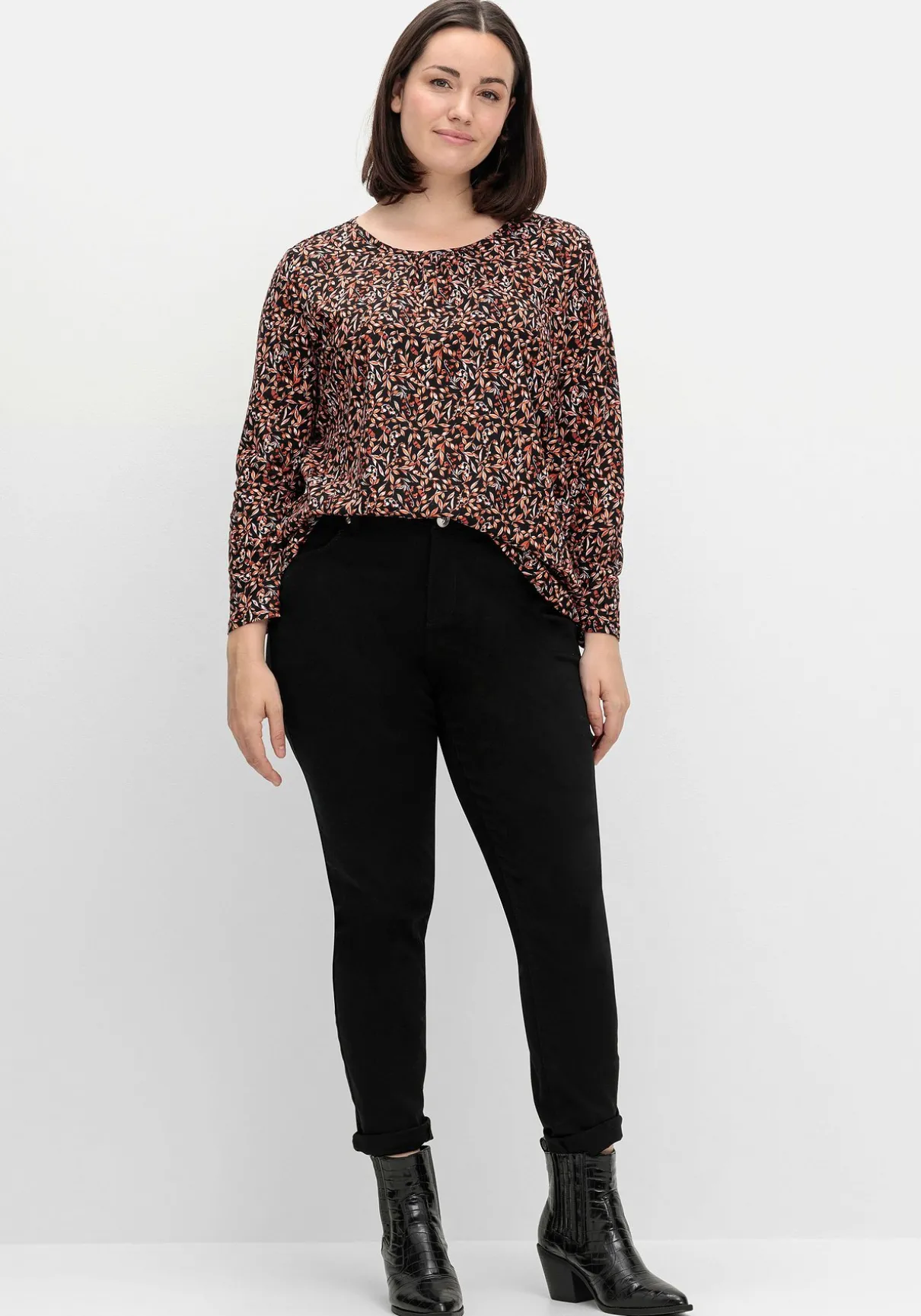 Langarmshirt aus Jersey mit Minimalprint