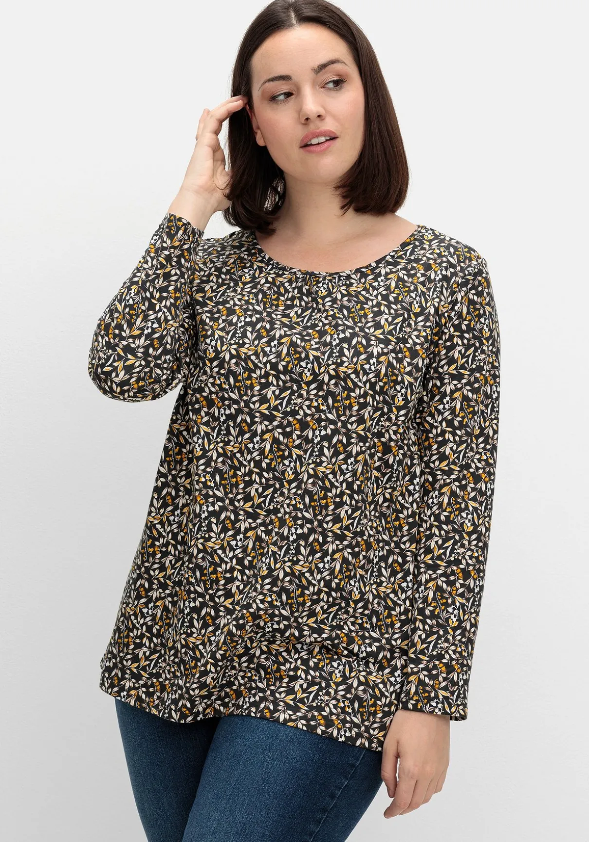 Langarmshirt aus Jersey mit Minimalprint