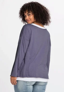 Langarmshirt im Layeringlook, mit Rollkanten