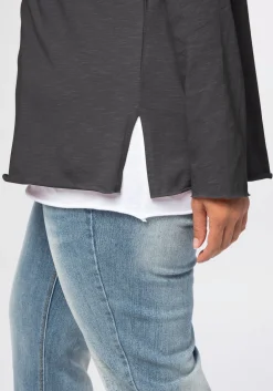 Langarmshirt im Layeringlook, mit Rollkanten