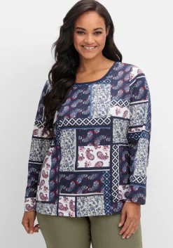Langarmshirt im Patchwork-Mustermix