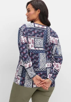 Langarmshirt im Patchwork-Mustermix