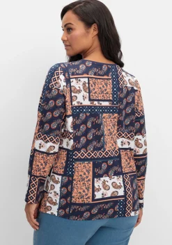 Langarmshirt im Patchwork-Mustermix