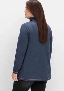 Langarmshirt in A-Linie, mit Stehkragen