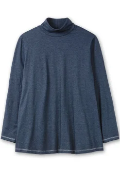 Langarmshirt in A-Linie, mit Stehkragen