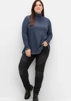 Langarmshirt in A-Linie, mit Stehkragen