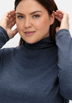 Langarmshirt in A-Linie, mit Stehkragen