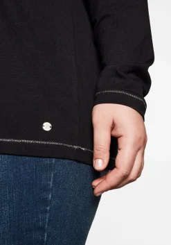 Langarmshirt in A-Linie, mit Falte vorn und Effektgarn