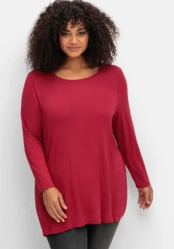 Langarmshirt in leichter A-Linie, mit Rundhalsausschnitt