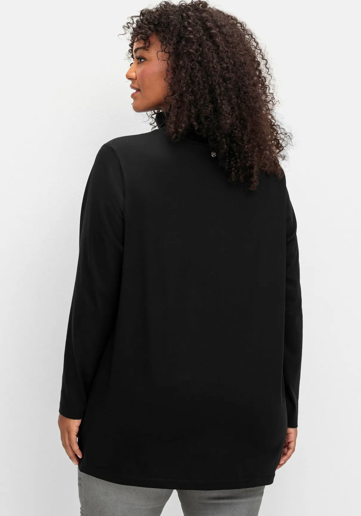 Langarmshirt in leichter A-Linie, mit Rollkragen