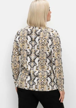 Langarmshirt mit Animalprint und Rundhalsausschnitt