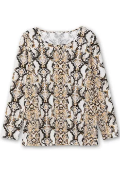 Langarmshirt mit Animalprint und Rundhalsausschnitt