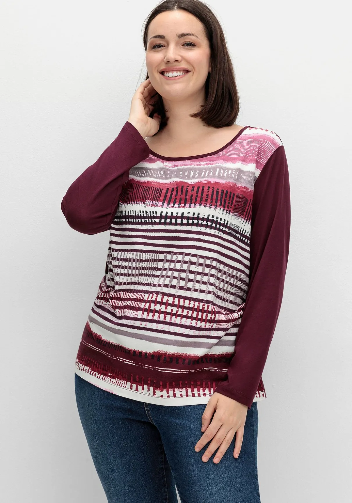 Langarmshirt mit bedrucktem Vorderteil