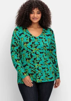 Langarmshirt mit floralem Alloverprint