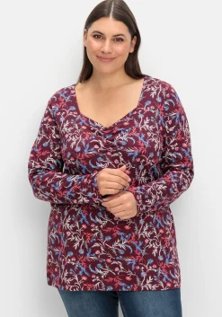 Langarmshirt mit floralem Alloverdruck